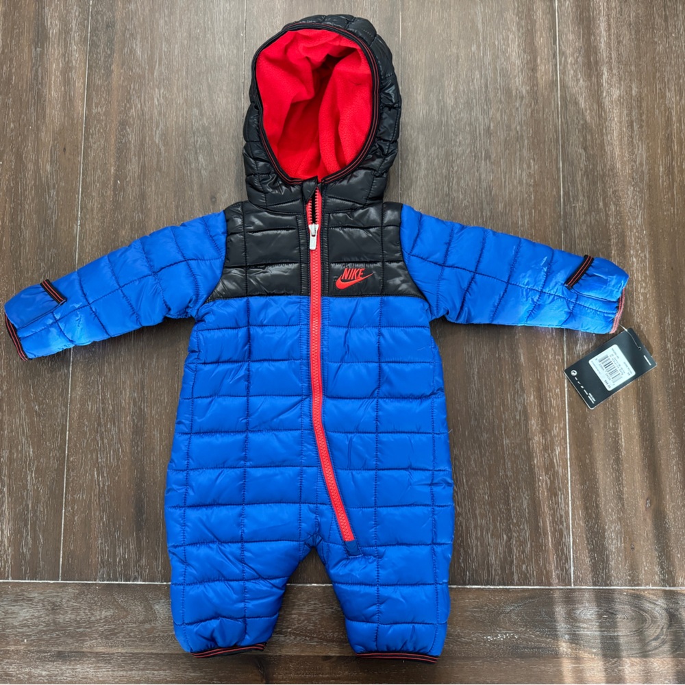 NWT - Nike Colorblock Blue Baby Snowsuit - 3 Months - 56K059-U89
